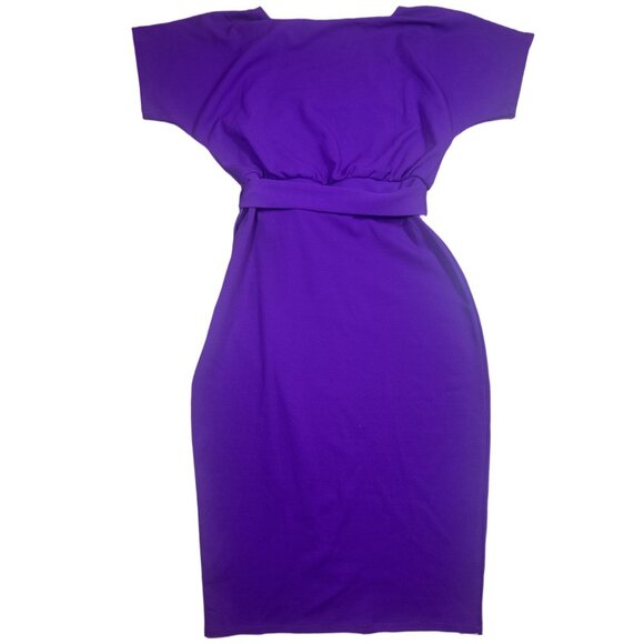 Blouson Split Wrap Dress Pink Size 4 - Picture 2 of 5